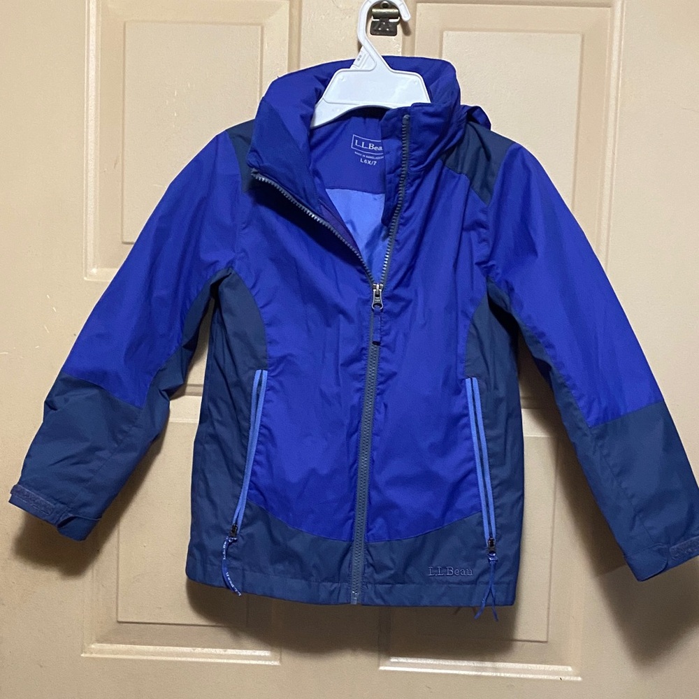 L.L. Bean Kids Two-Tone Blue Raincoat